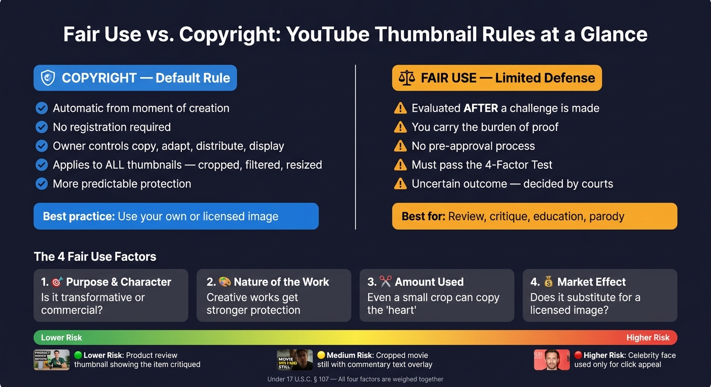 Fair Use vs. Copyright: YouTube Thumbnail Rules at a Glance