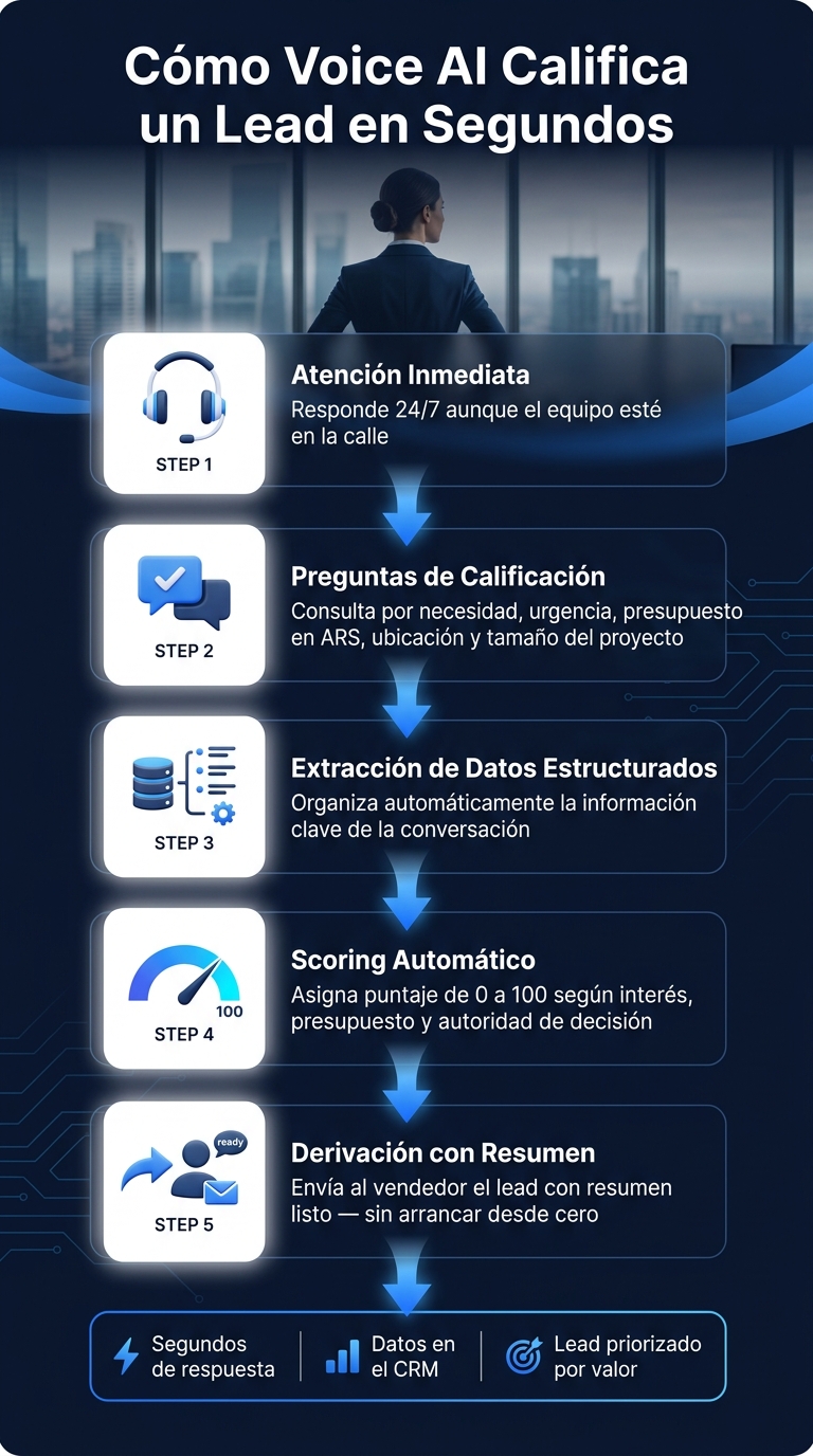 Cómo Voice AI Califica un Lead en Segundos: Flujo Paso a Paso