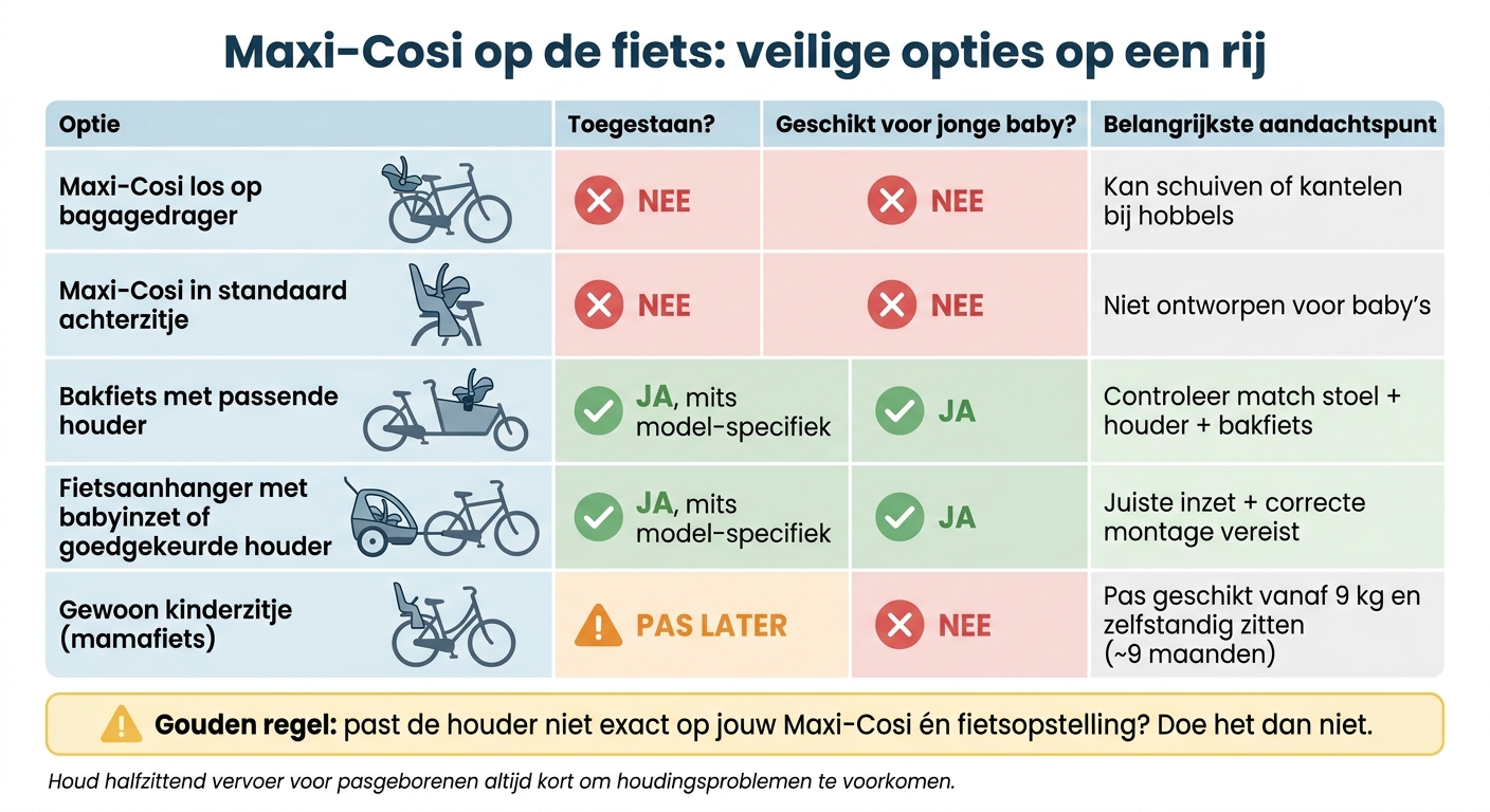 Maxi-Cosi op de fiets: welke optie is veilig voor jouw baby?