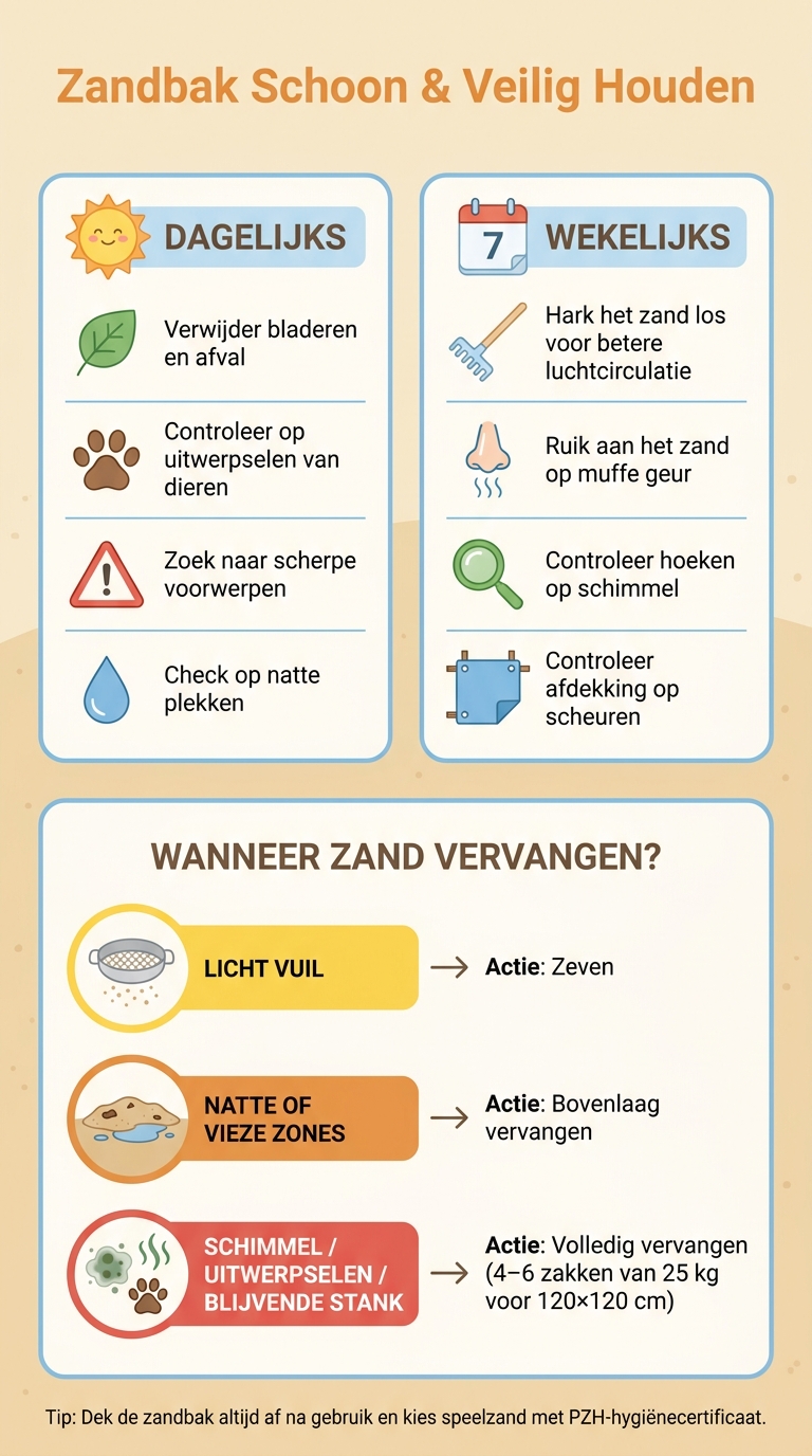 Zandbak Onderhoud: Dagelijkse & Wekelijkse Routine voor Schoon Zand