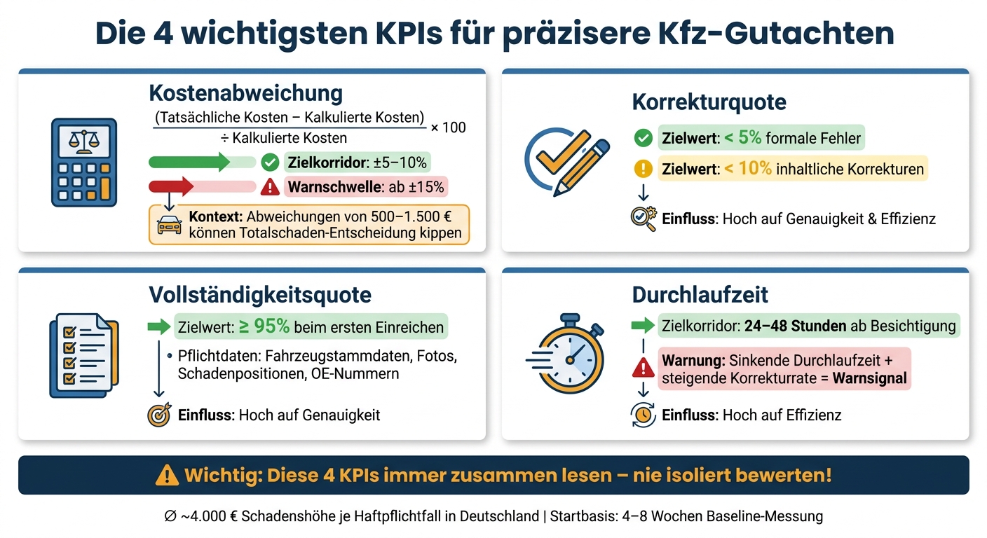 Die 4 wichtigsten KPIs für präzisere Kfz-Gutachten