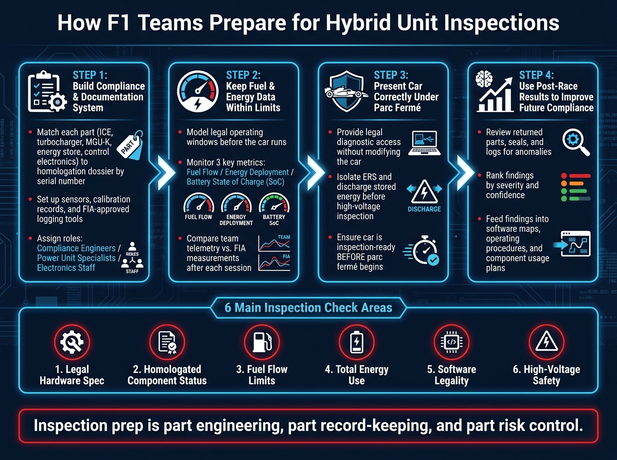 How F1 Teams Prepare for Hybrid Unit Inspections: 4-Step Compliance Process