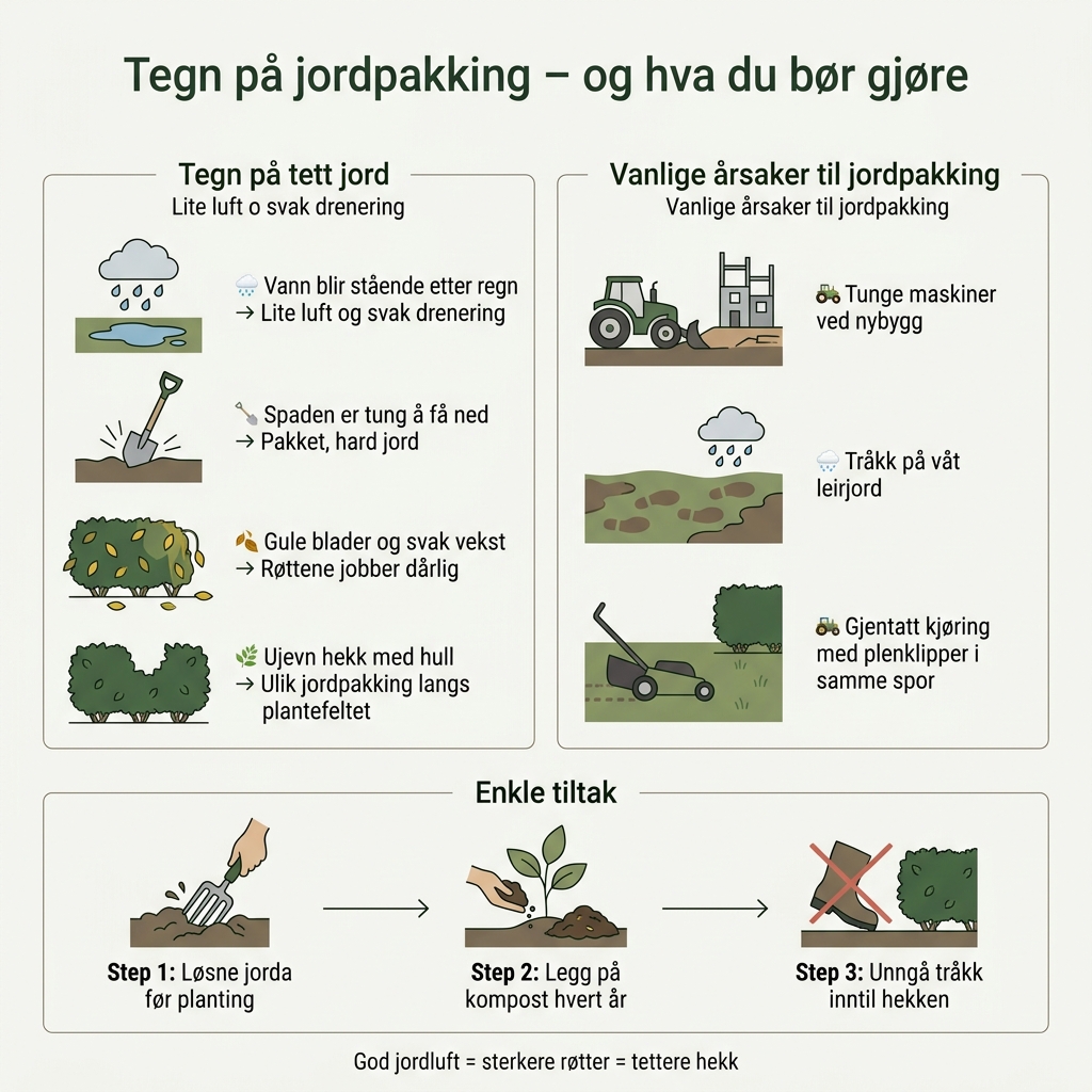 Tegn på jordpakking og hva de betyr for ligusterhekken