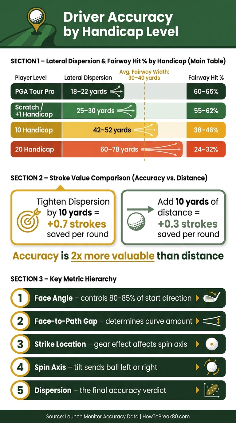 Driver Accuracy by Handicap: Dispersion, Fairways Hit & Stroke Savings
