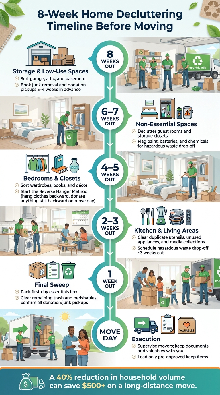 8-Week Home Decluttering Timeline Before Moving