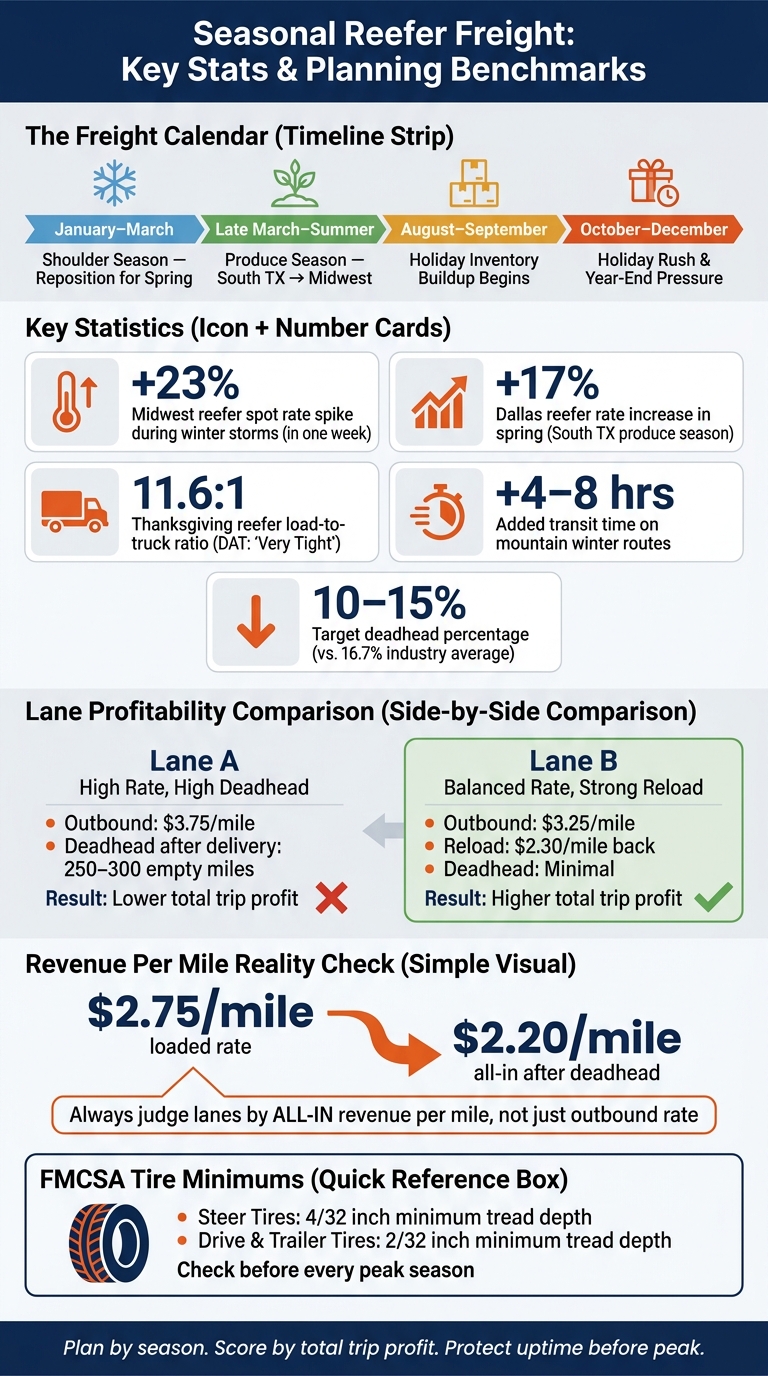 Seasonal Reefer Freight: Key Stats & Planning Benchmarks