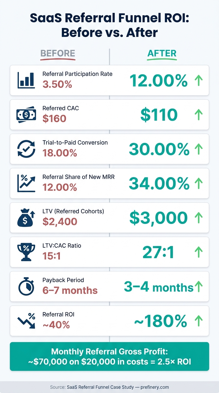 SaaS Referral Funnel ROI: Before vs. After Key Metrics