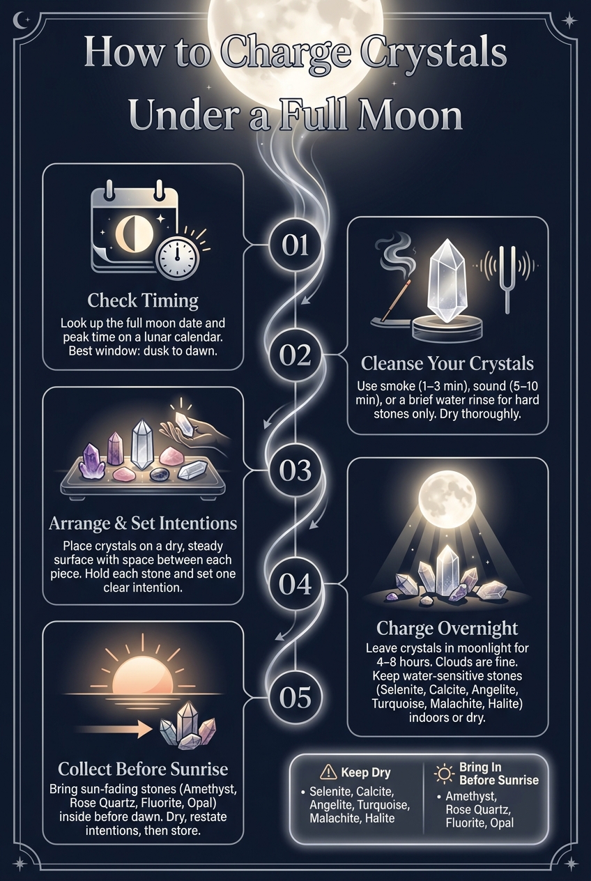 How to Charge Crystals Under a Full Moon: Step-by-Step Guide