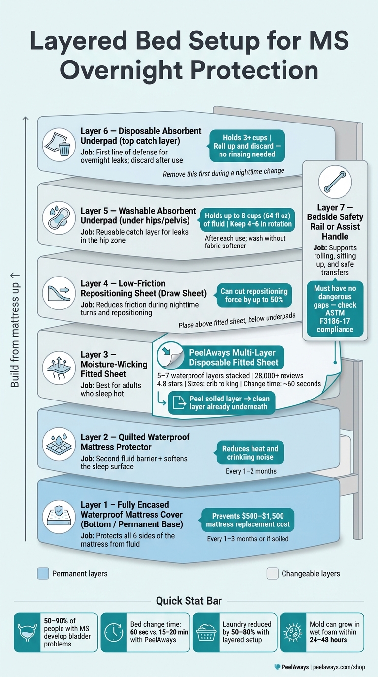 Layered Bed Setup for MS Overnight Protection: Build Order & Each Layer's Job