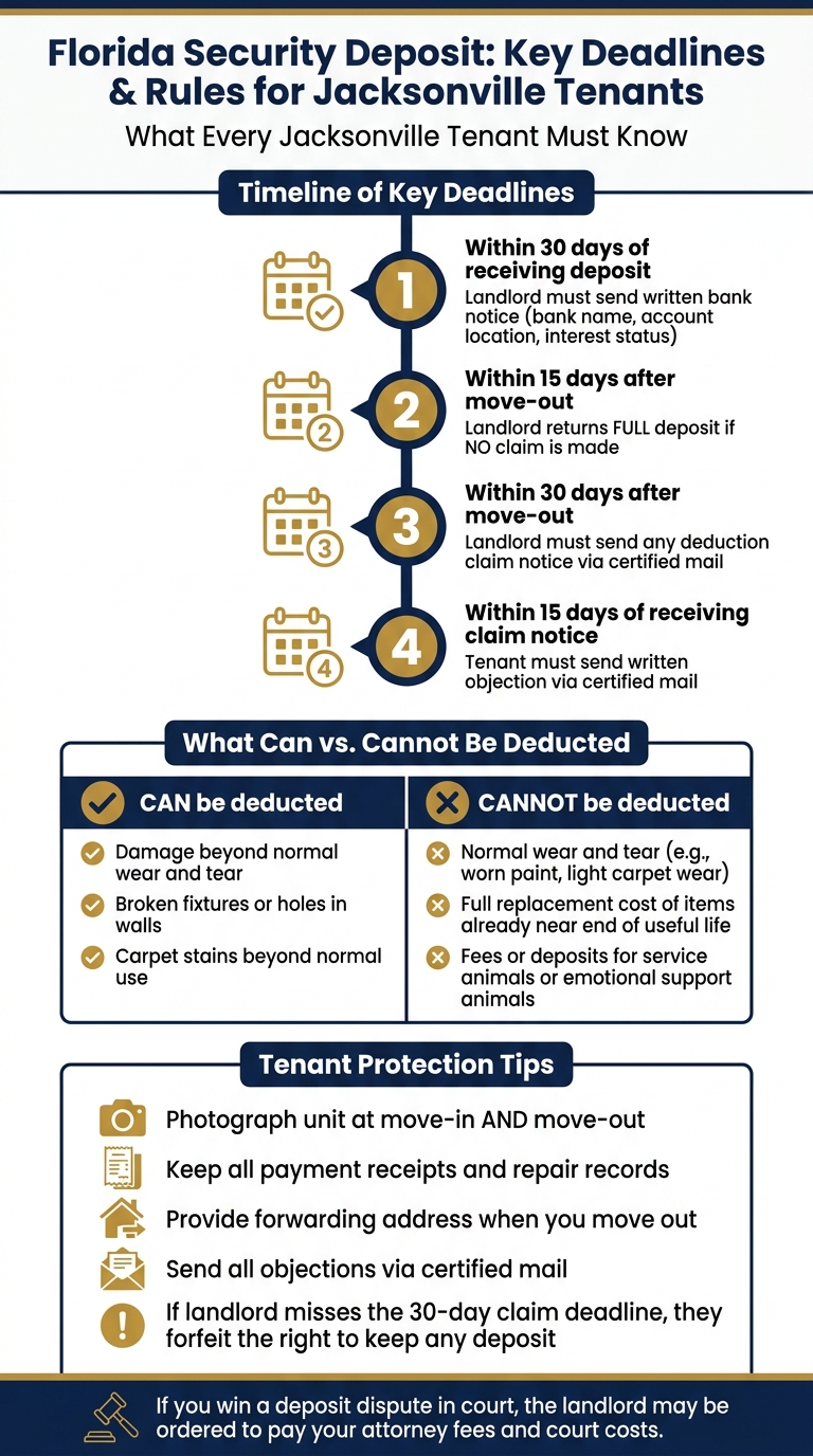 Florida Security Deposit Rules: Key Deadlines Every Jacksonville Tenant Must Know