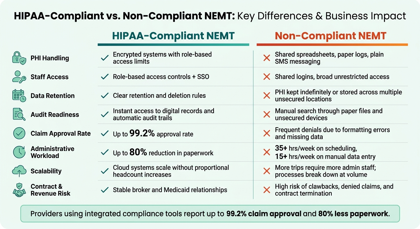 HIPAA-Compliant vs. Non-Compliant NEMT: Key Differences & Business Impact