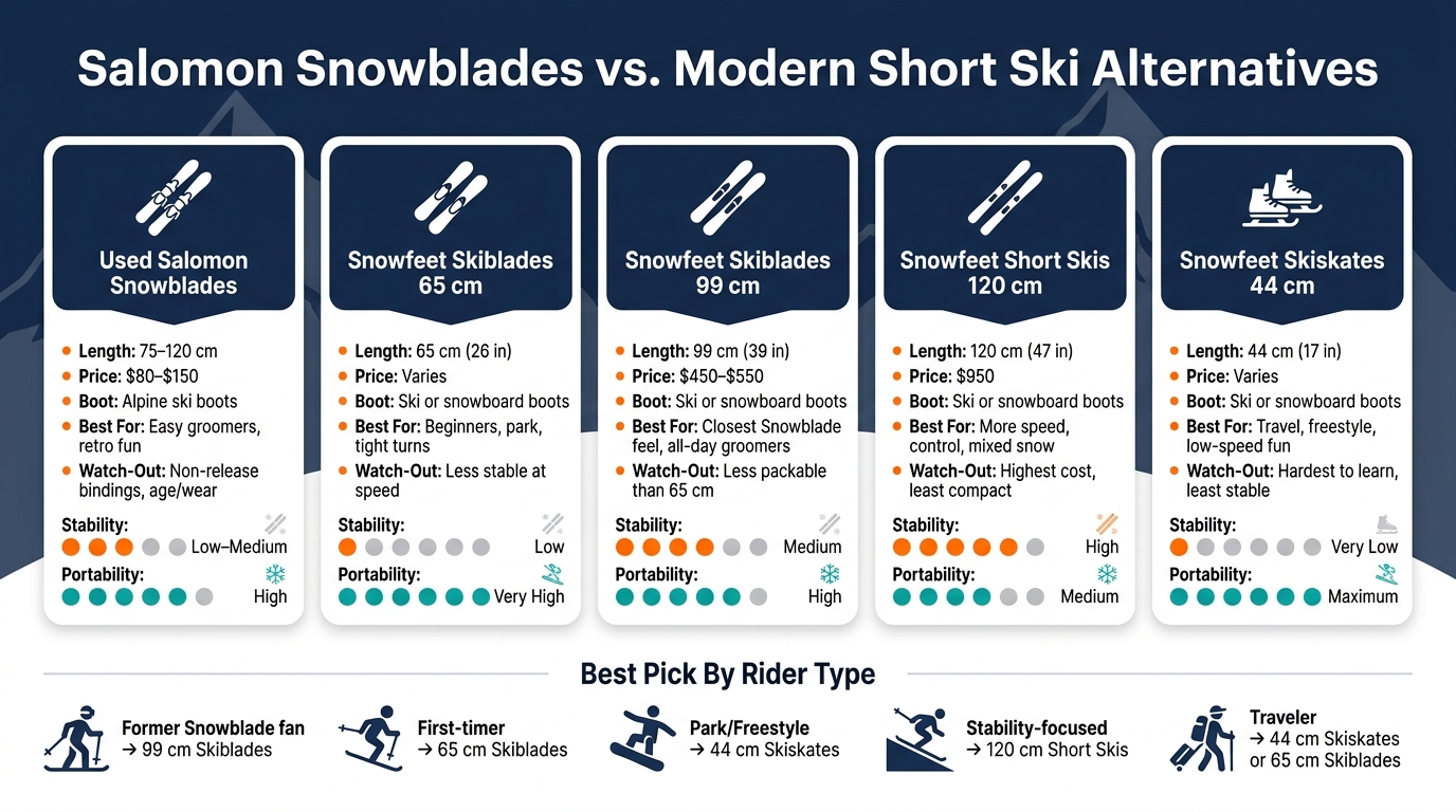 Salomon Snowblades vs. Modern Short Ski Alternatives: Full Comparison