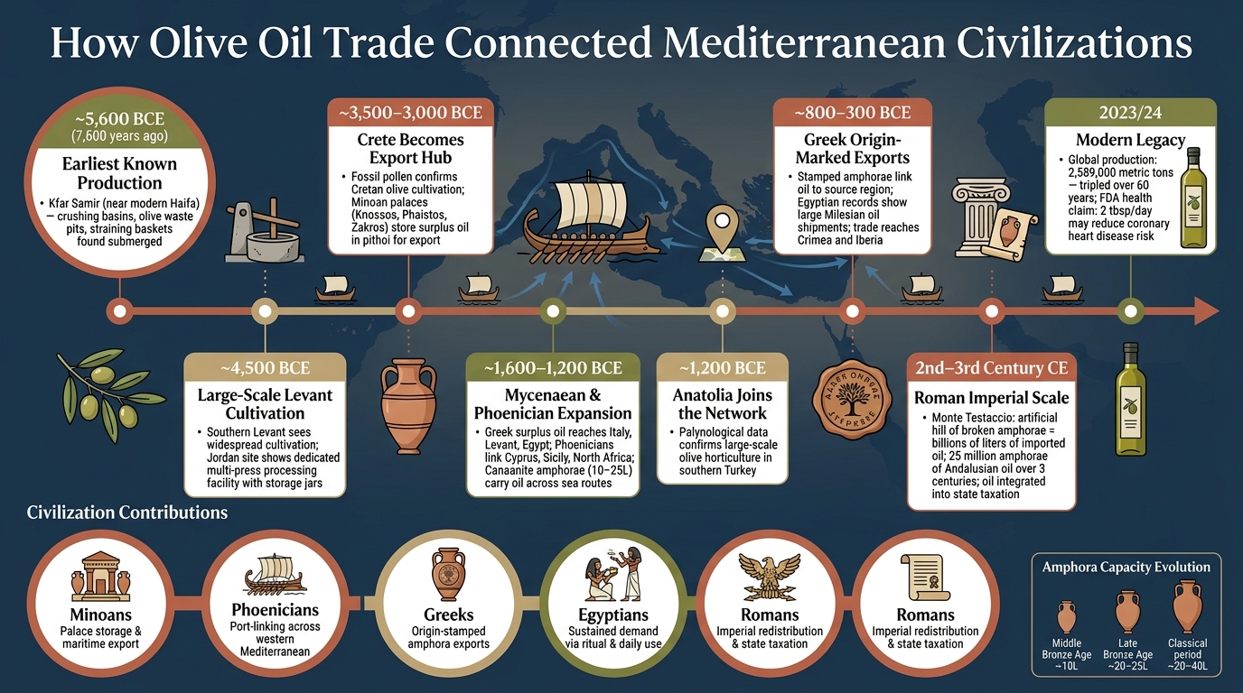 Olive Oil Trade: 7,600 Years of Mediterranean Civilization