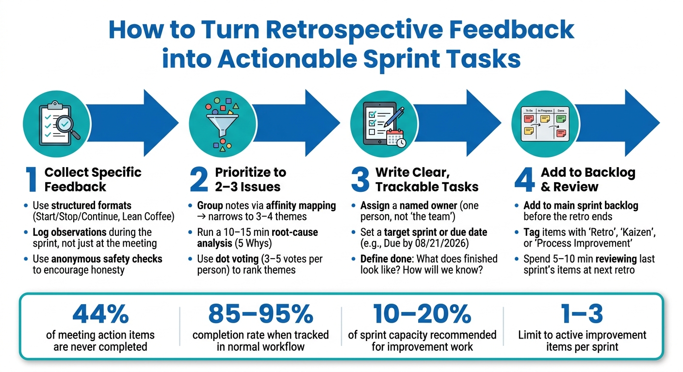 How to Turn Retrospective Feedback into Actionable Sprint Tasks