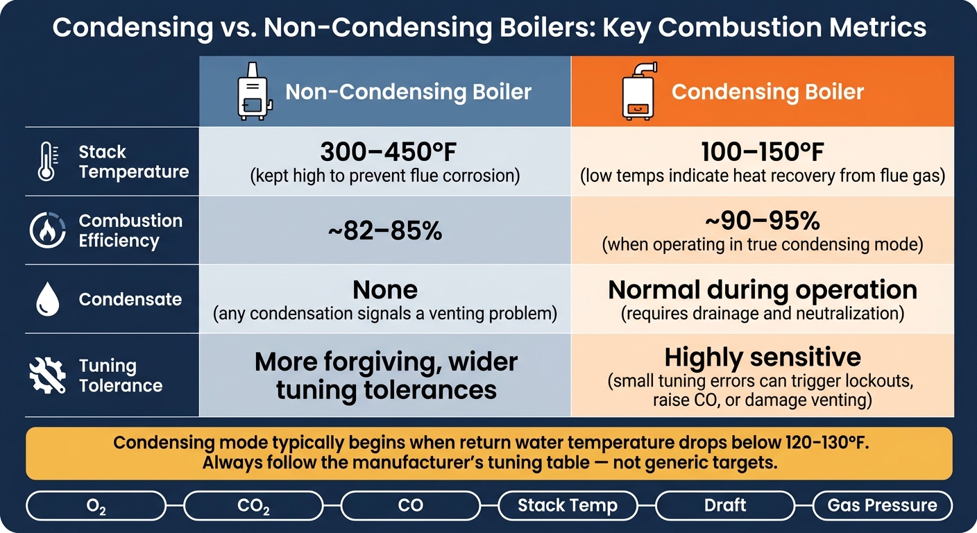 Condensing vs. Non-Condensing Boiler: Key Combustion Metrics Compared