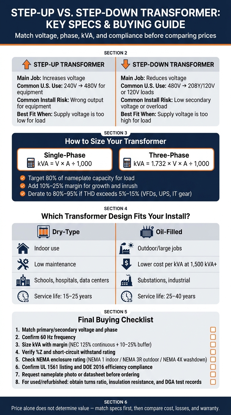 Step-Up vs Step-Down Transformer: Key Specs & Buying Checklist