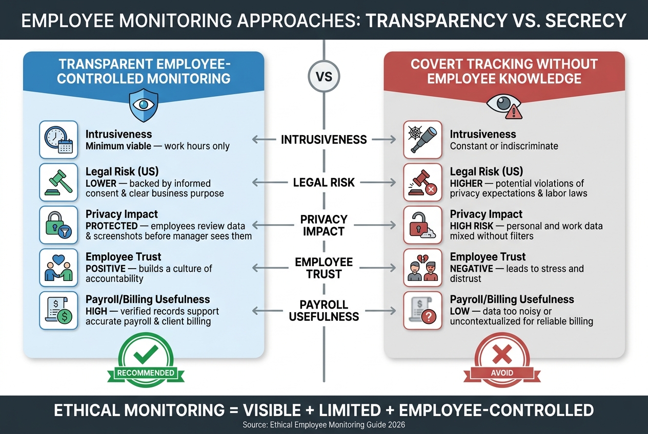 Ethical Employee Monitoring vs. Covert Surveillance: Key Differences