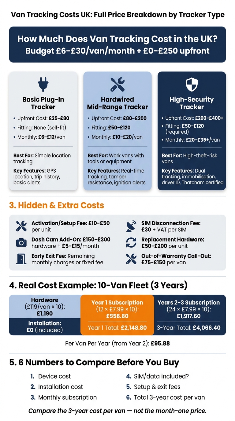 Van Tracking Costs UK: Full Price Breakdown by Tracker Type
