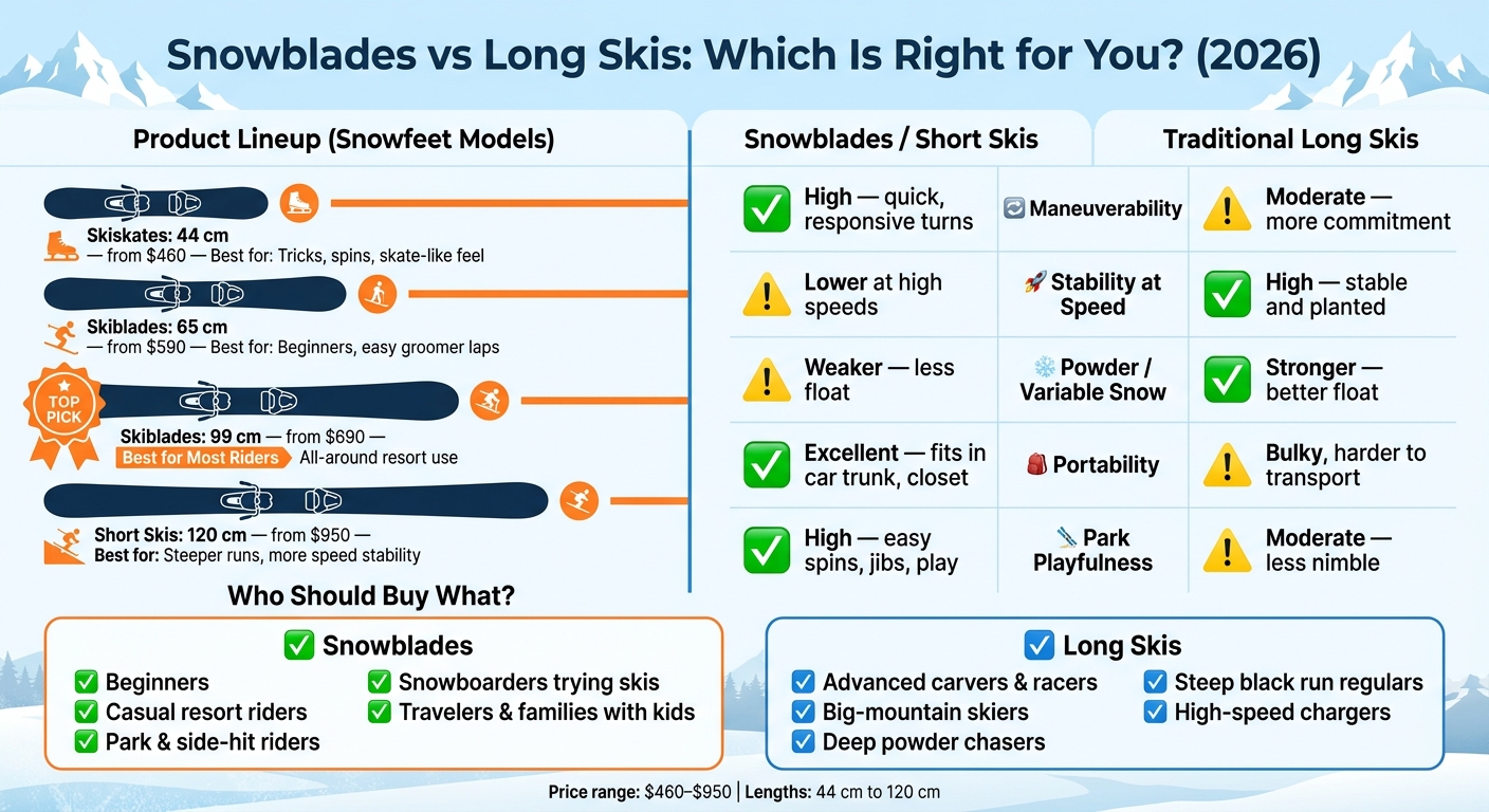 Snowblades vs Long Skis: Which Is Right for You? (2026)