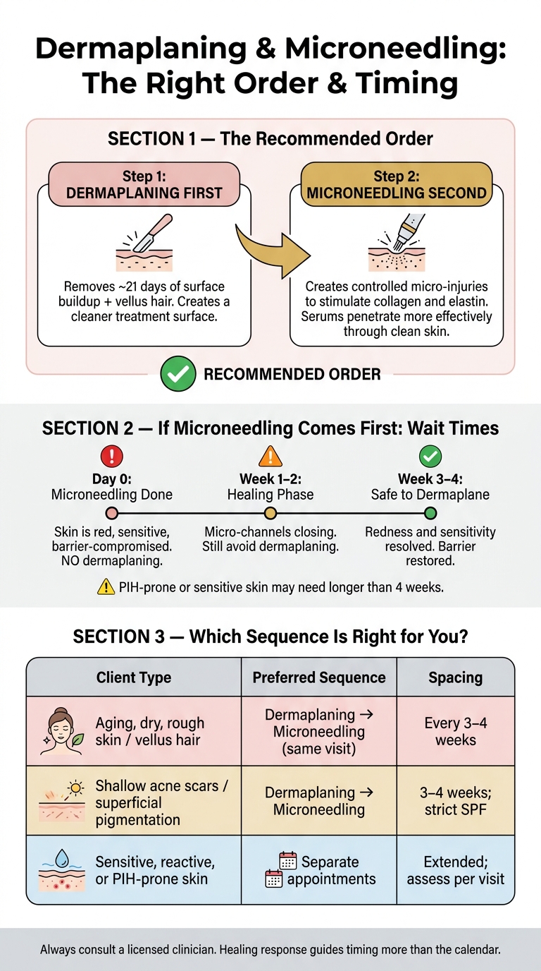 Dermaplaning & Microneedling: The Right Order & Timing