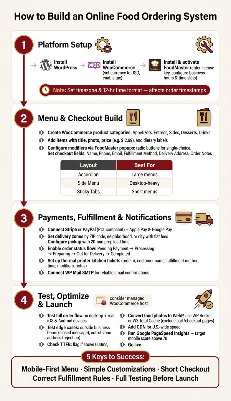 How to Build an Online Food Ordering System: End-to-End Setup Flow