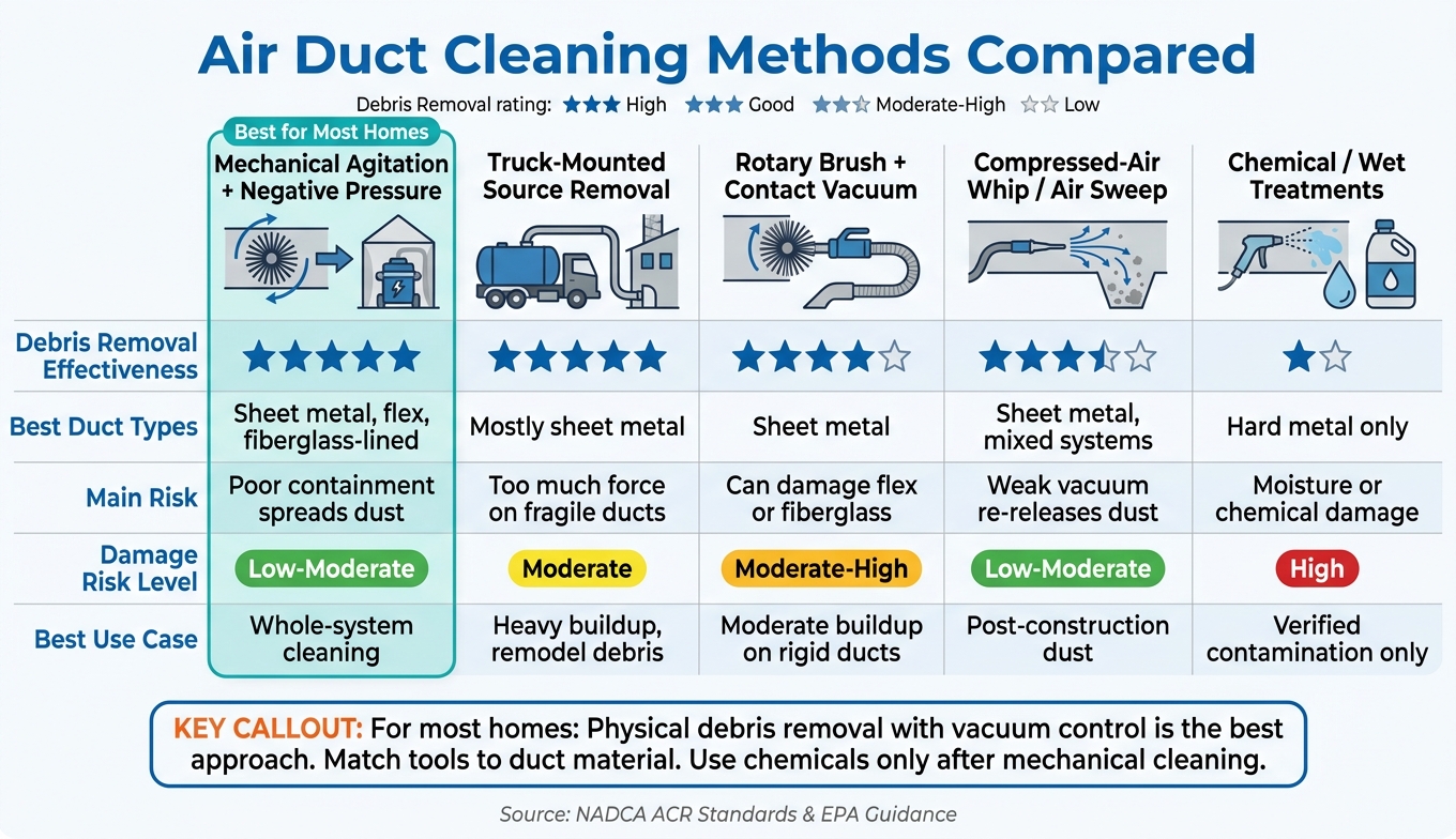 Air Duct Cleaning Methods Compared: Which Is Best for Your System?