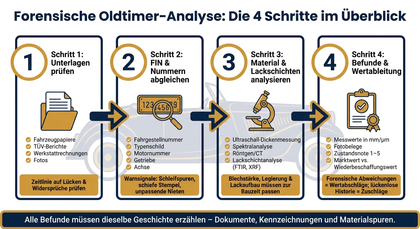 Forensische Oldtimer-Analyse: Die 4 Schritte im Überblick