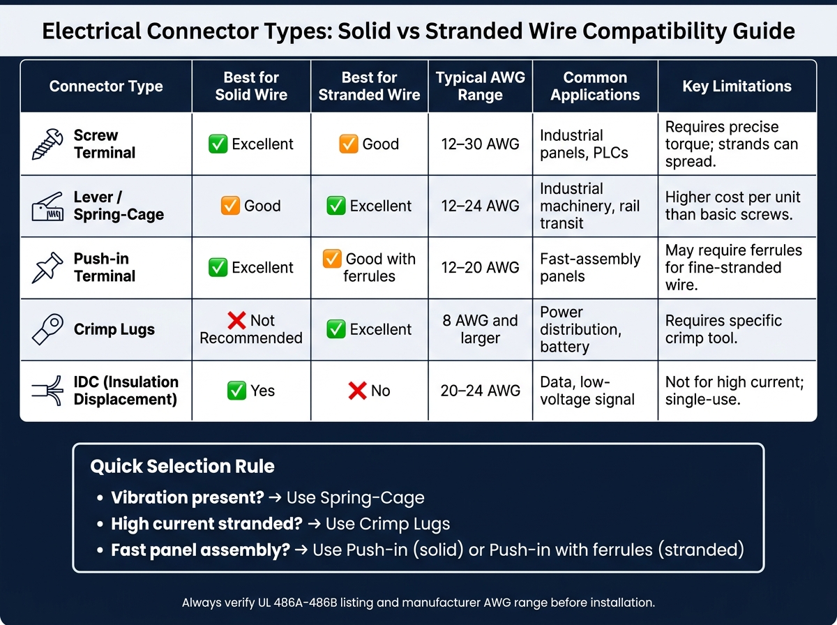 Electrical Connector Types: Solid vs Stranded Wire Compatibility Guide