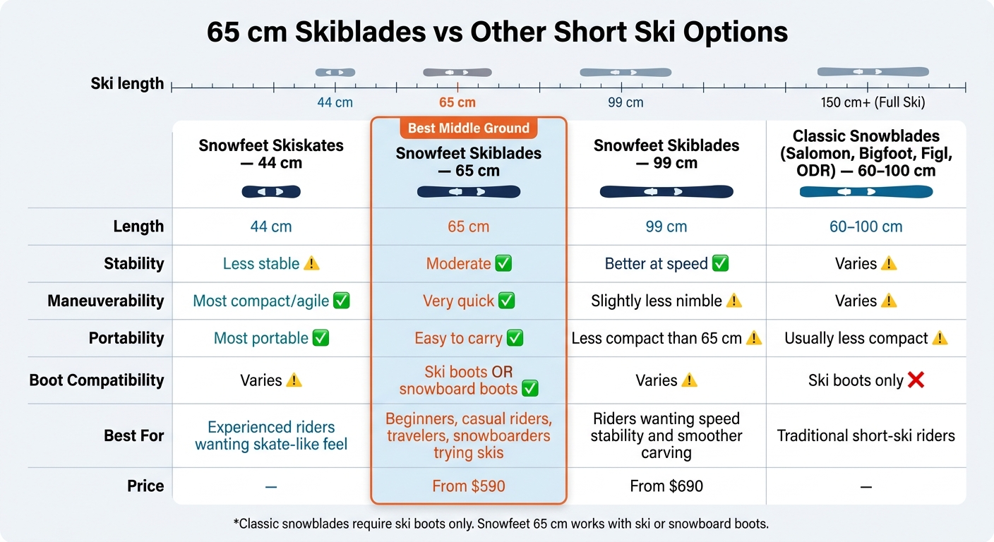 65 cm Skiblades vs Other Short Ski Options: Full Comparison
