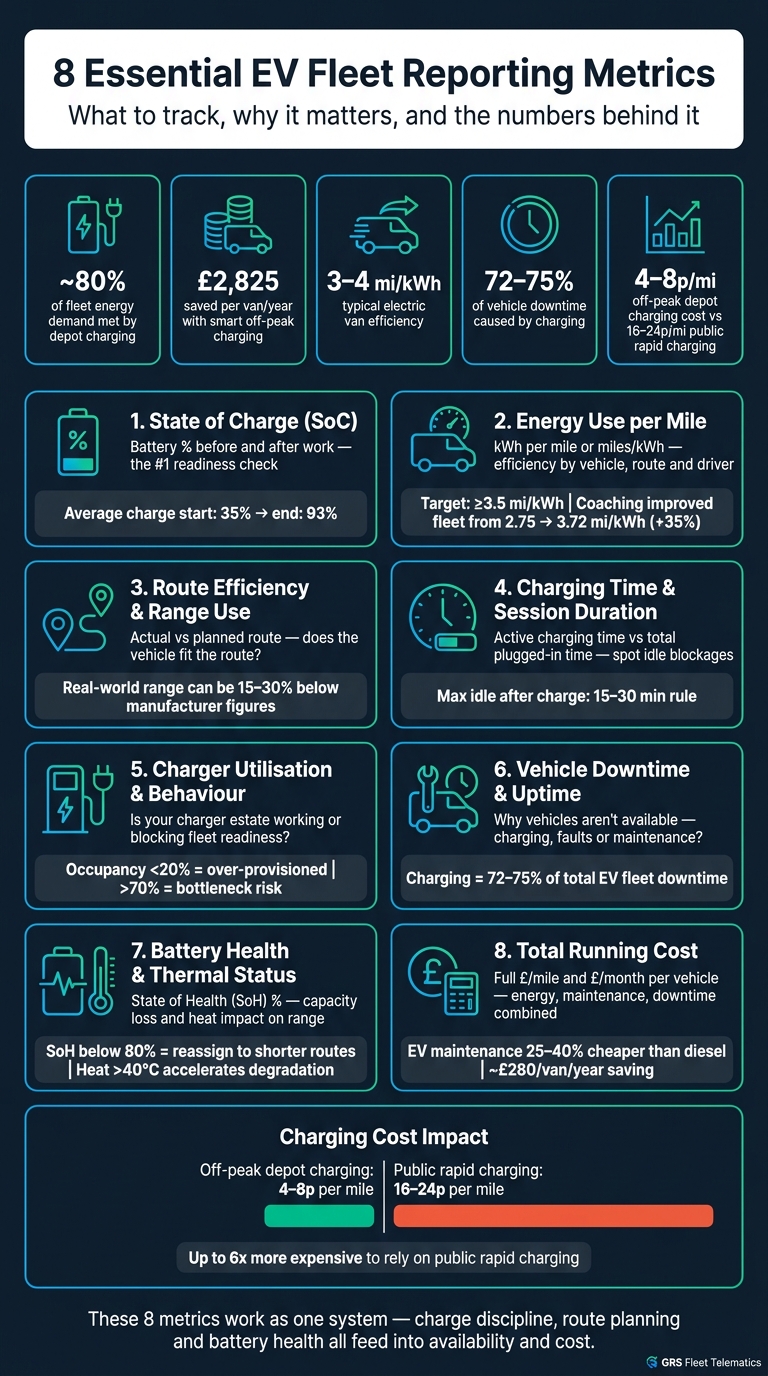 8 EV Fleet Metrics vs Diesel KPIs: What to Track & Why