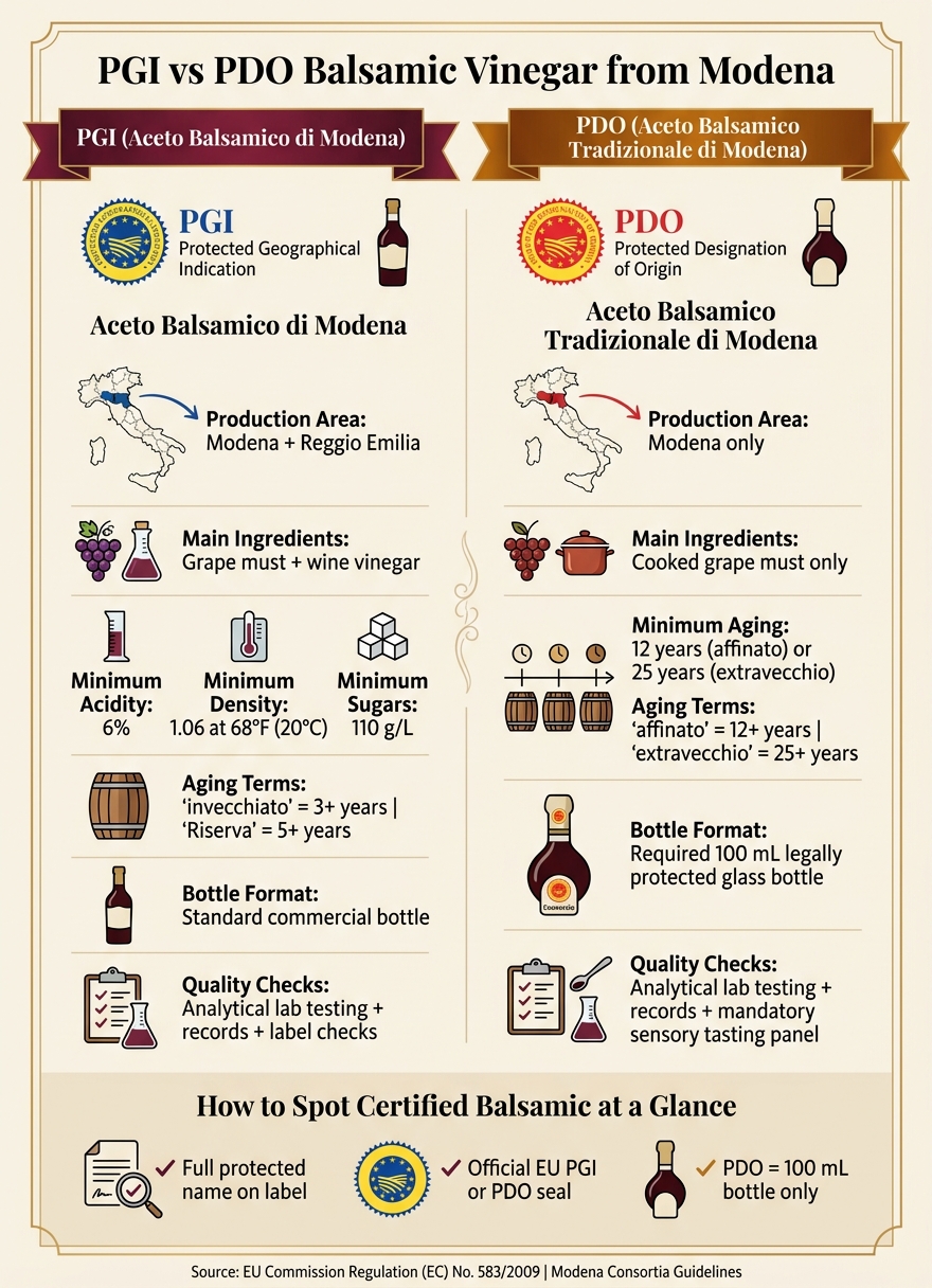 PGI vs PDO Balsamic Vinegar: Modena Certification Guide