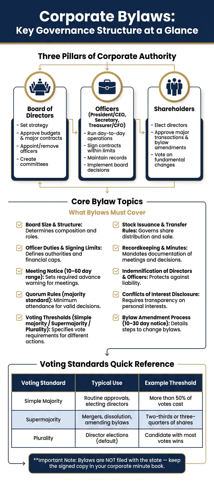 Corporate Bylaws Structure: Key Roles, Rules & Governance at a Glance
