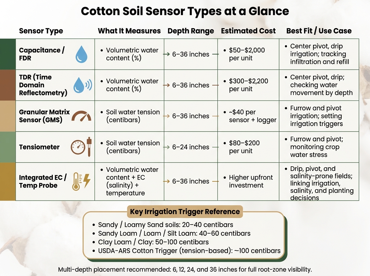 Cotton Soil Sensor Types: Features, Cost & Best Use Guide