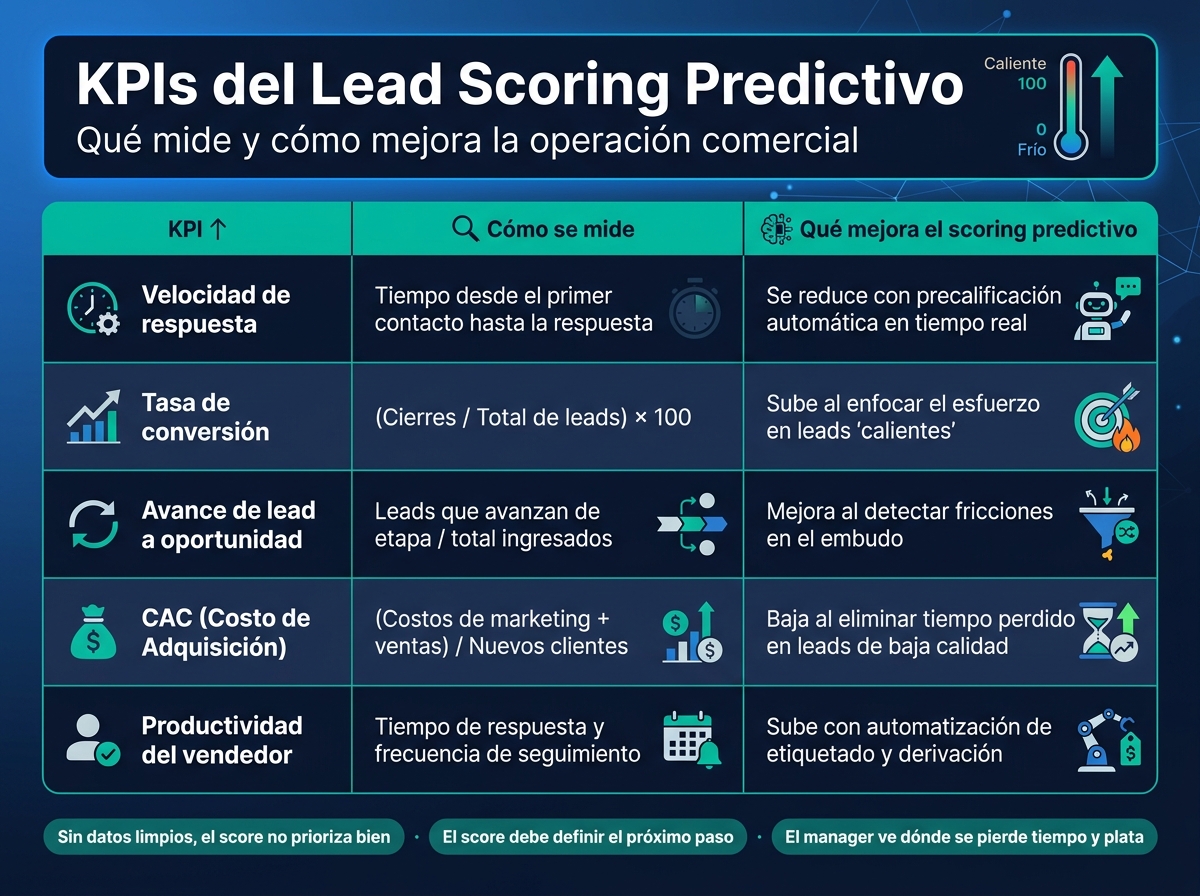 KPIs del Lead Scoring Predictivo: Qué Mide y Qué Mejora