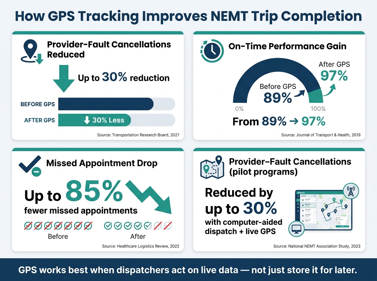 GPS Tracking Impact on NEMT Trip Completion: Key Stats
