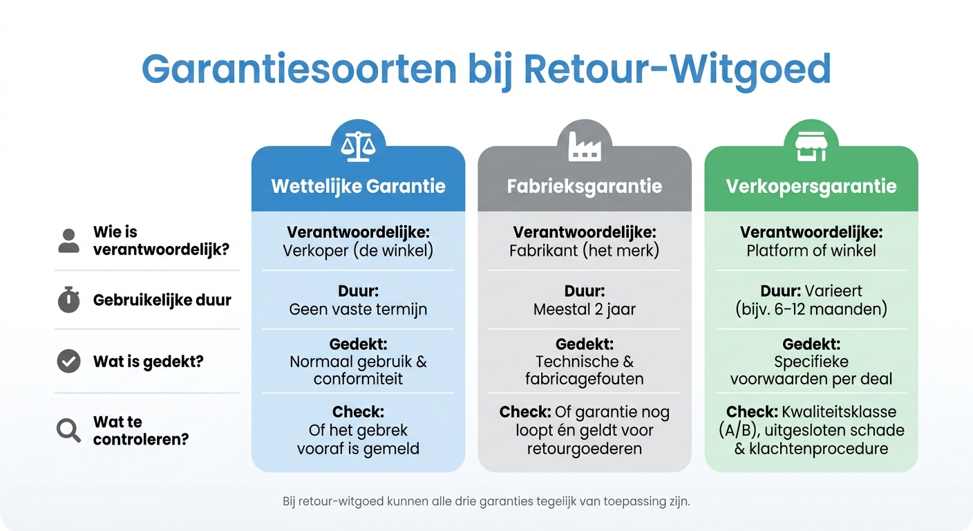 Garantiesoorten bij Retour-Witgoed Vergeleken