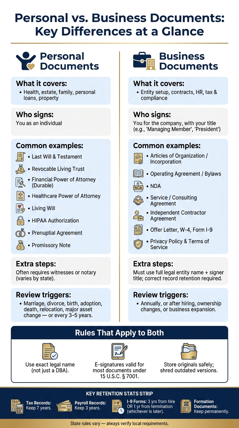 Personal vs. Business Documents: Key Differences at a Glance