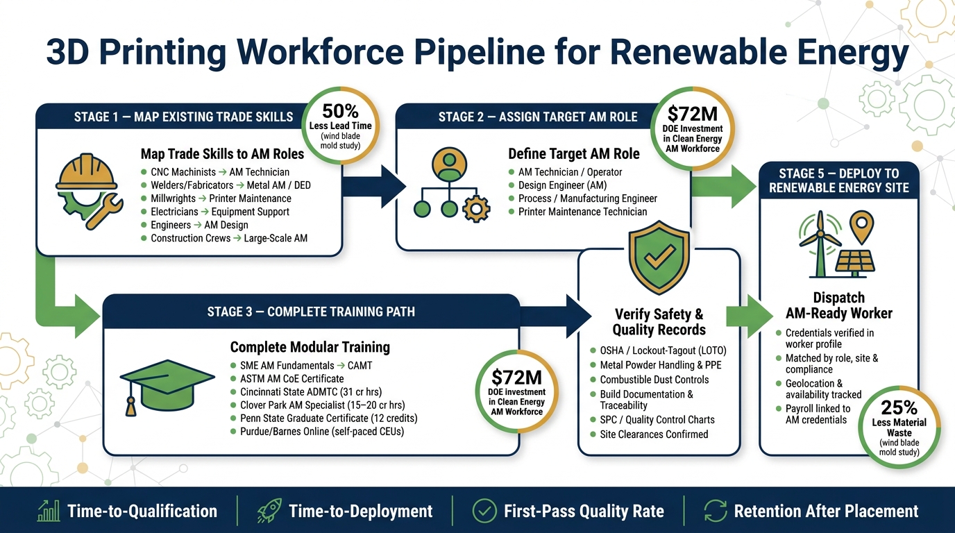 3D Printing Workforce Pipeline: From Trade Skills to AM-Ready Deployment in Renewables