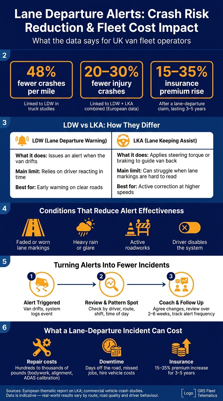 Lane Departure Alerts: Crash Risk Reduction & Fleet Cost Impact