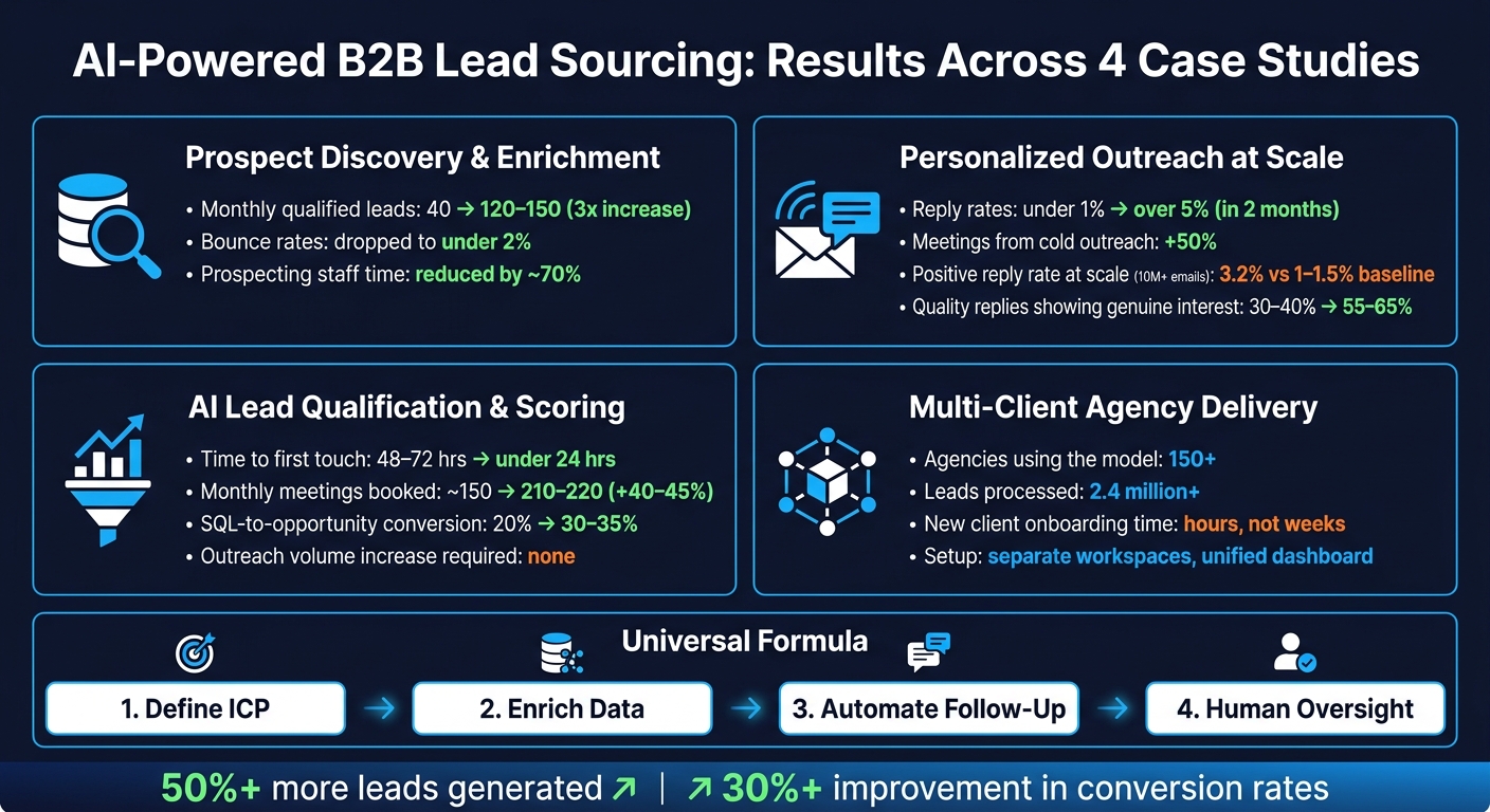 AI vs Manual B2B Lead Sourcing: Key Results Across 4 Case Studies