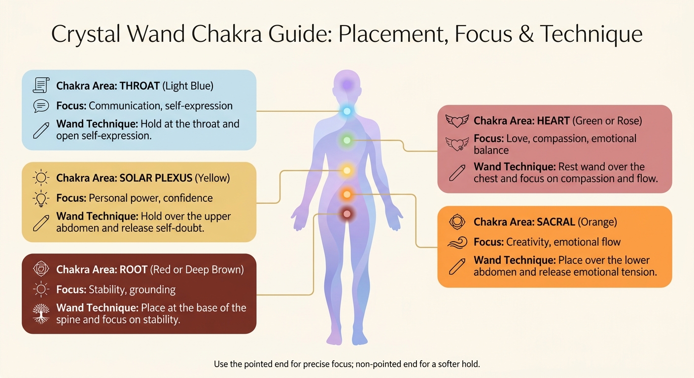 Crystal Wand Chakra Guide: Placement, Focus & Technique