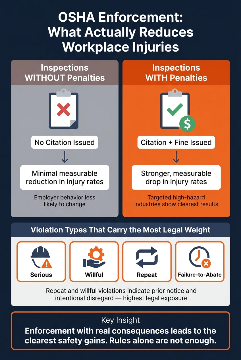 OSHA Enforcement: What Actually Reduces Workplace Injuries