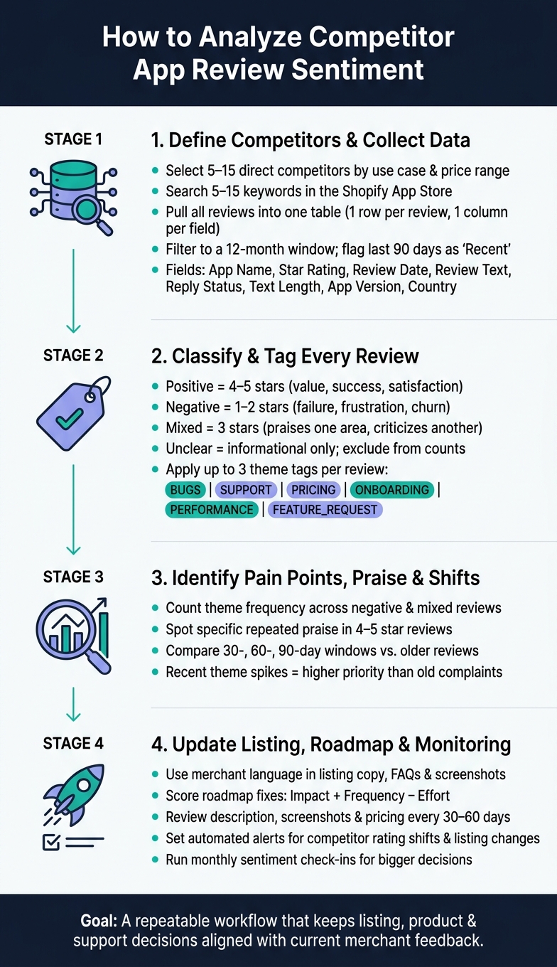 Competitor App Review Sentiment Analysis: 4-Step Workflow