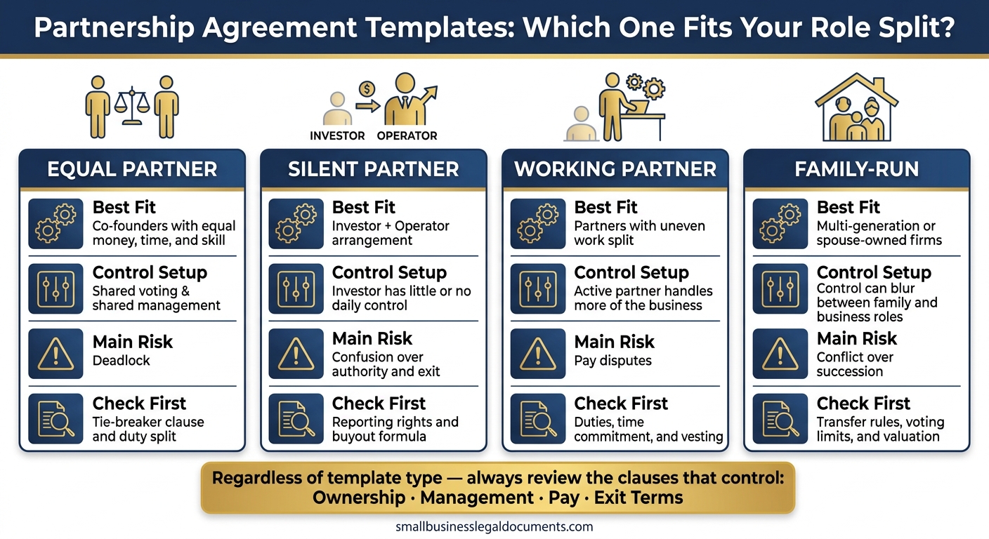 Partnership Agreement Templates: Which One Fits Your Role Split?