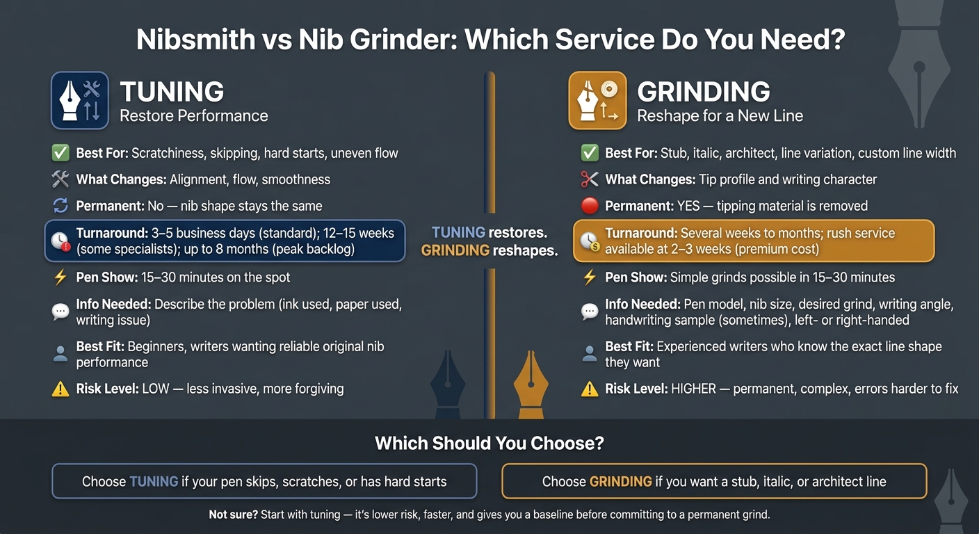Nibsmith vs Nib Grinder: Which Service Do You Need?