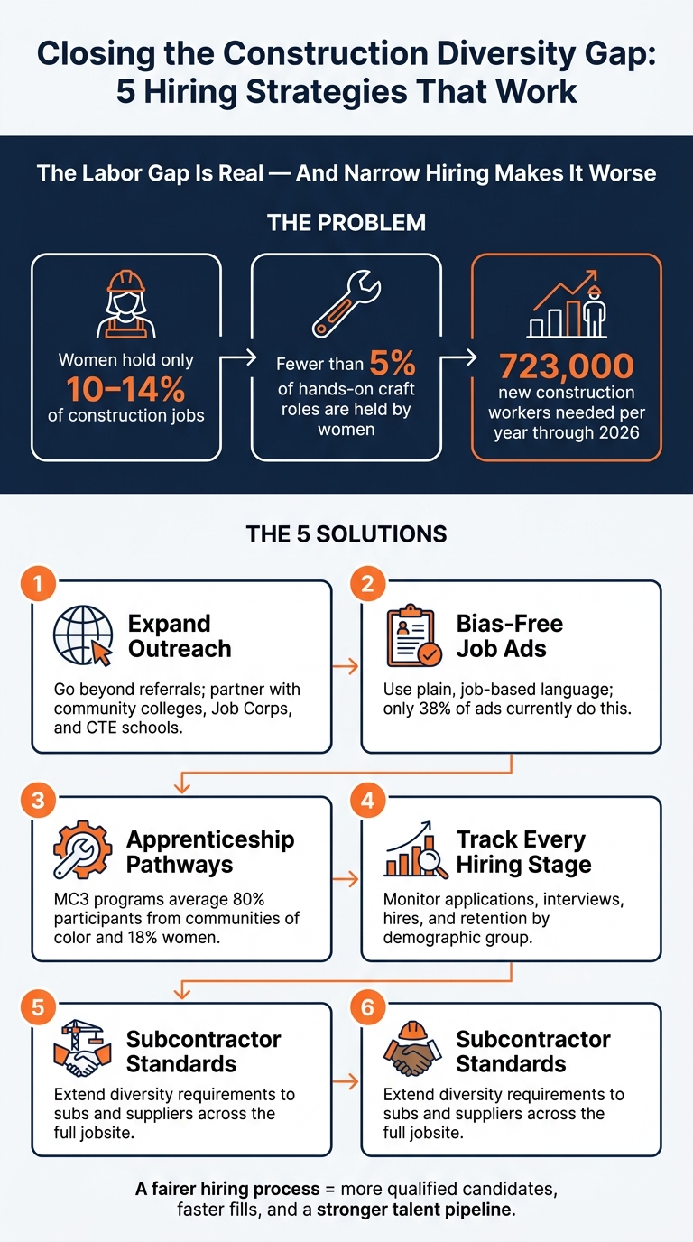 Construction Diversity Gap: Key Stats & 5 Hiring Fixes