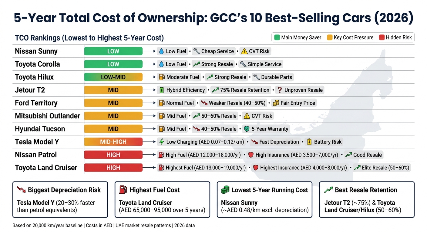 5-Year Total Cost of Ownership: GCC's 10 Best-Selling Cars (2026)