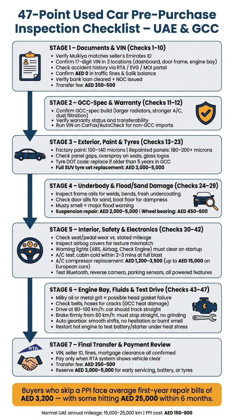 47-Point Used Car Inspection Checklist for the UAE & GCC