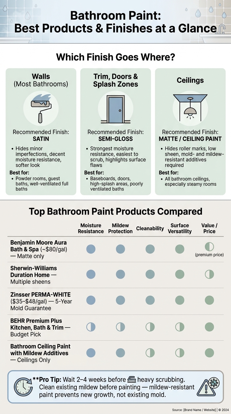 Bathroom Paint Comparison: Best Products & Finishes for Moisture Resistance