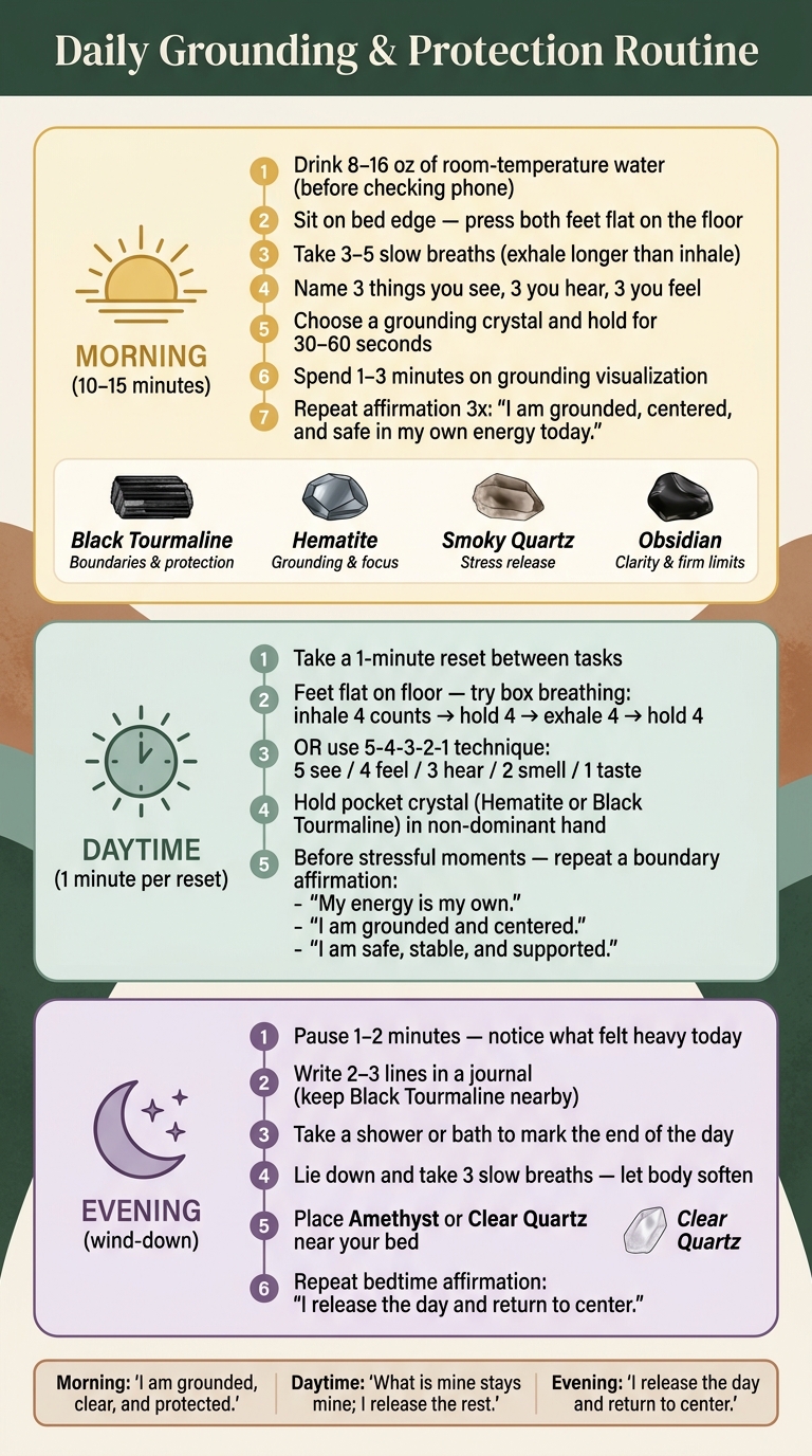 Daily Grounding & Protection Routine: Morning, Daytime & Evening Checklist